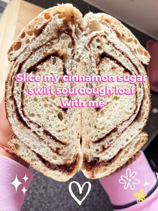 Slice my cinnamon & brown sugar sourdough loaf!